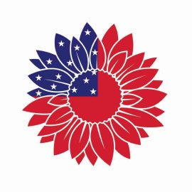 4th Of July Icon Flower Tshirt Design, 4th Of July Tshirt Design, Independence Day SVG, Cricut Files, Instant Download