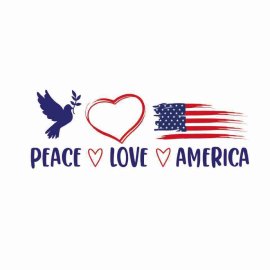 4th Of July Peace Love America SVG, 4th Of July SVG, Independence Day SVG, Cricut Files, Instant Download