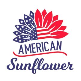 Free 4th Of July American Sunflower SVG, 4th Of July SVG, Independence Day SVG, Cricut Files, Instant Download